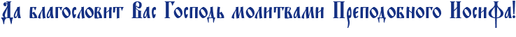 Да благославит Вас Господь молитвами Преподобного Иосифа!